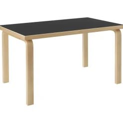 Aalto 80B Tisch Rechteckig 60x100 cm, Schwarz Linoleum