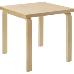 Aalto 80C Tisch Quadratisch 60x60 cm, Schwarz Linoleum
