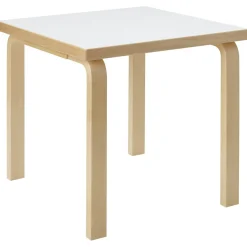 Aalto 80C Tisch Quadratisch 60x60 cm, Schwarz Linoleum