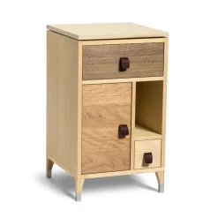Abisko Bedside Table Short Legs, Veneer