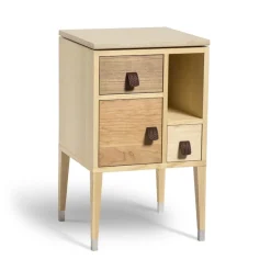 Abisko Bedside Table Tall Legs, Veneer