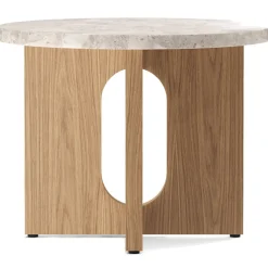 Androgyne Side Table Ø50 cm, Kunis Breccia Stone / Walnut