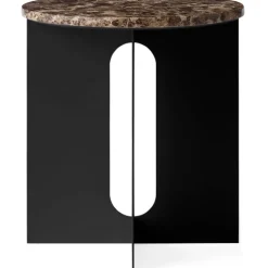 Androgyne Side Table, Black / Viola Marble