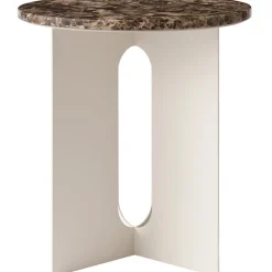 Androgyne Side Table, Ivory / Emperador Marble