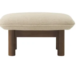Brasilia Ottoman Dunkel Gebeizte Eiche, Sheepskin Nature