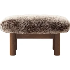 Brasilia Ottoman Dunkel Gebeizte Eiche, Sheepskin Nature