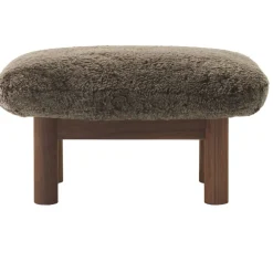 Brasilia Ottoman Walnussfarben, Sheepskin Nature