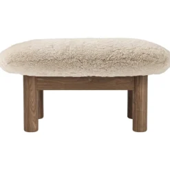 Brasilia Ottoman Walnussfarben, Sheepskin Nature