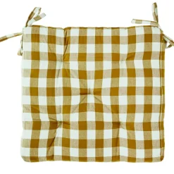 Checked woven cotton chair pad Sitzkissen 45x45 cm